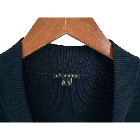THEORY Bawden Chassis Zip-Up Cardigan Knit Blue Color-block Size XLarge - Picture 5 of 10